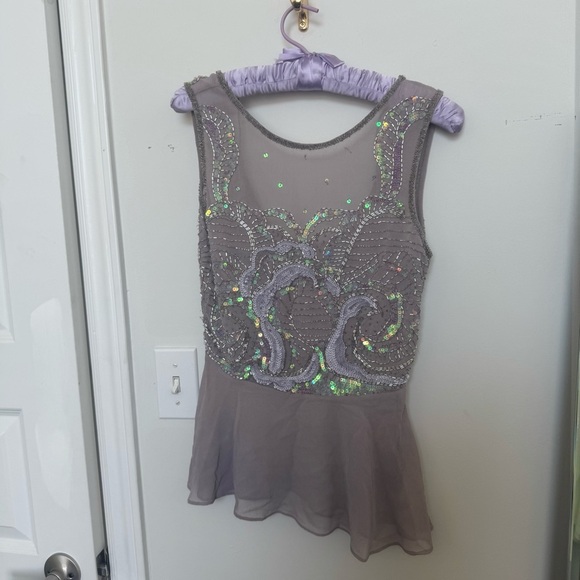 Vintage Fairycore Elegant Gray Embellished Women's Top sequins beaded y2k 4 - Picture 3 of 9